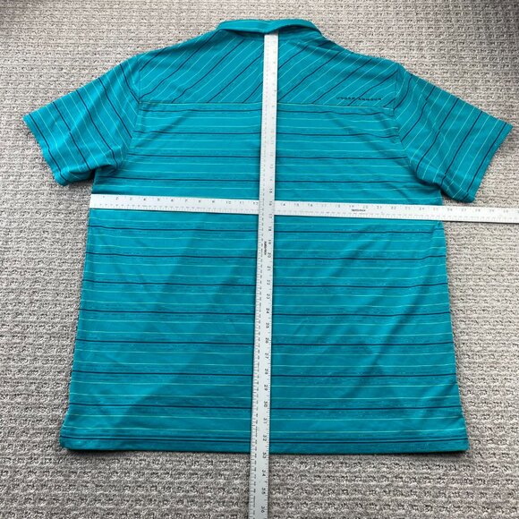 Under ARMOUR Golf Shirt Men 2XL Green Black Striped Casual Golfer Activewear - Picture 7 of 9